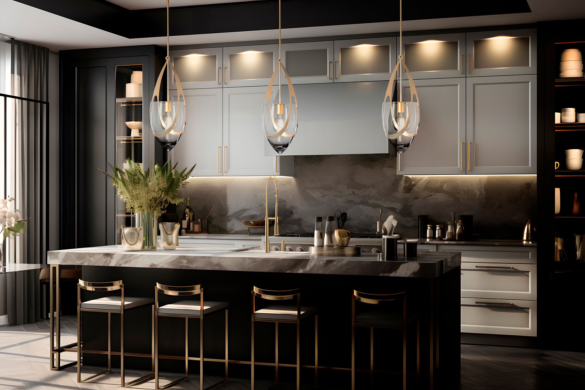 Vaso 10.9" Wide Modern Brass Pendant