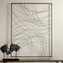 Vassa 39 1/2" High Black Wire Rectangular Metal Wall Art