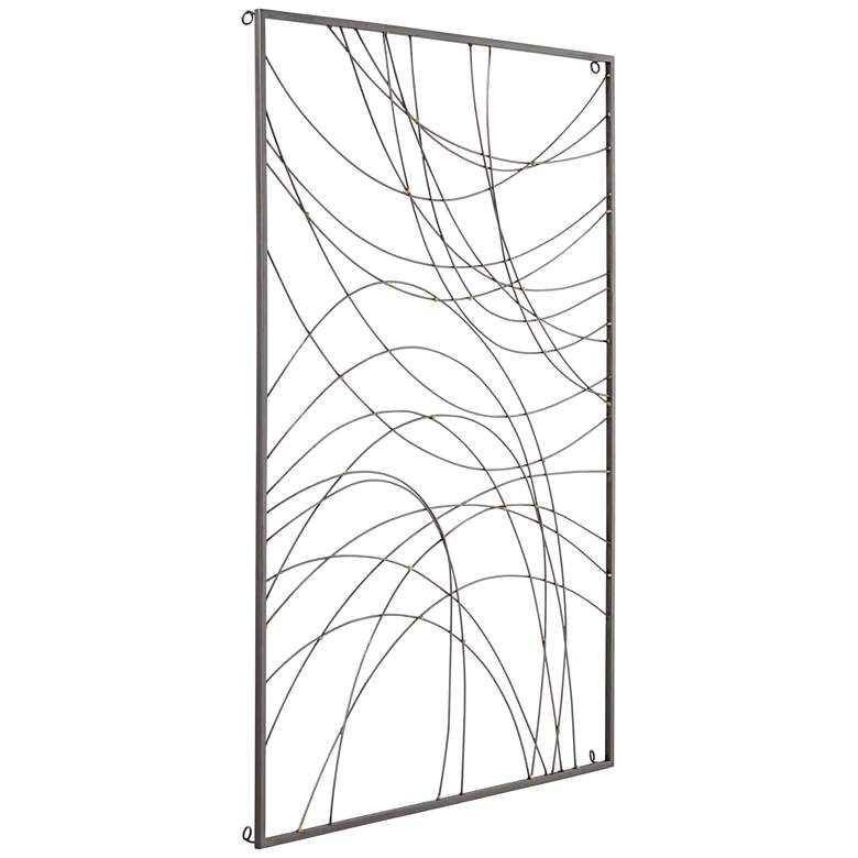 Image 6 Vassa 39 1/2 inch High Black Wire Rectangular Metal Wall Art more views