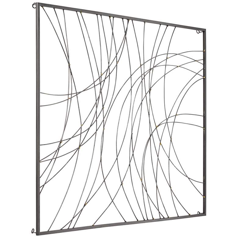 Image 7 Vassa 39 1/2" High Black Wire Rectangular Metal Wall Art more views