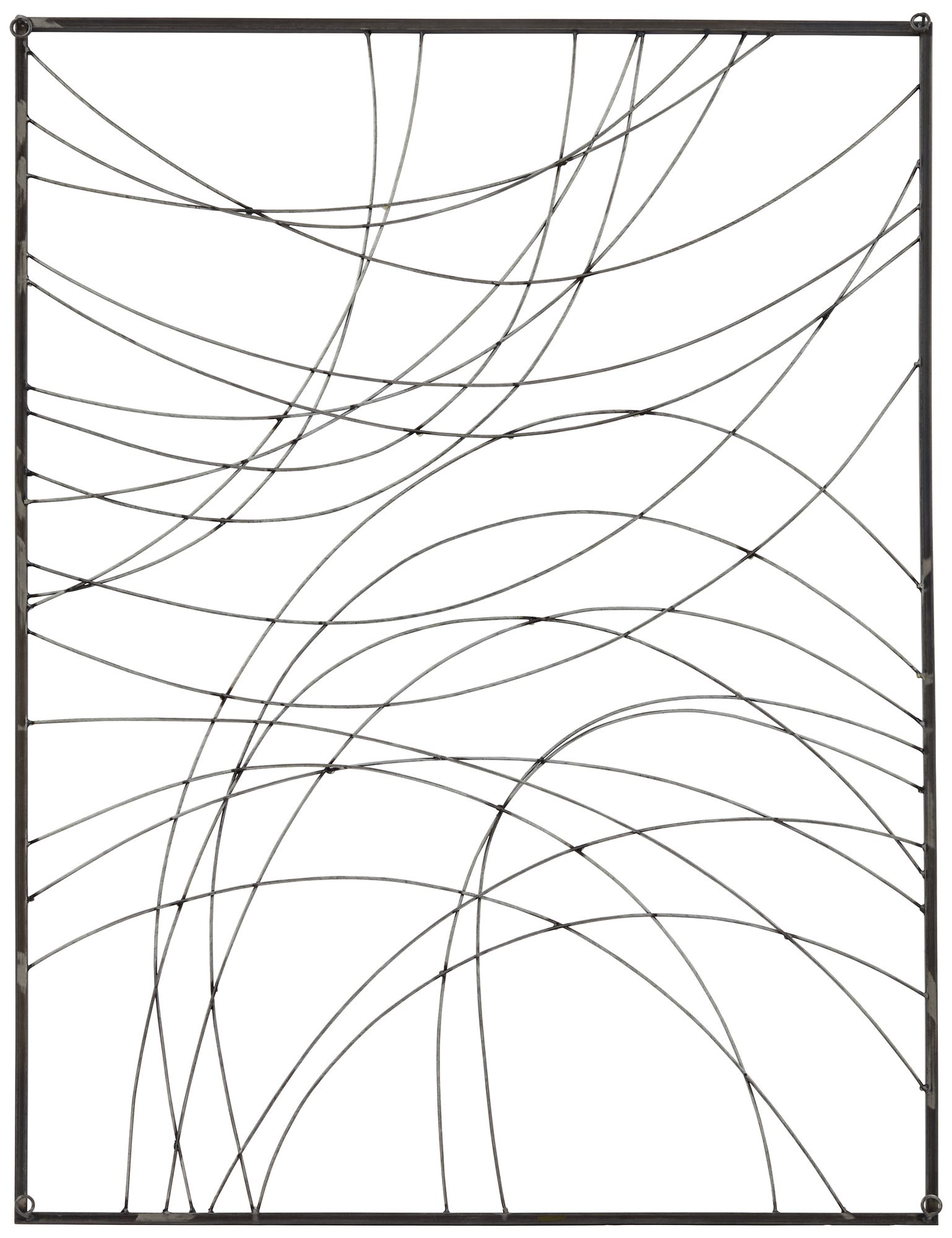 Vassa 39 1/2" High Black Wire Rectangular Metal Wall Art