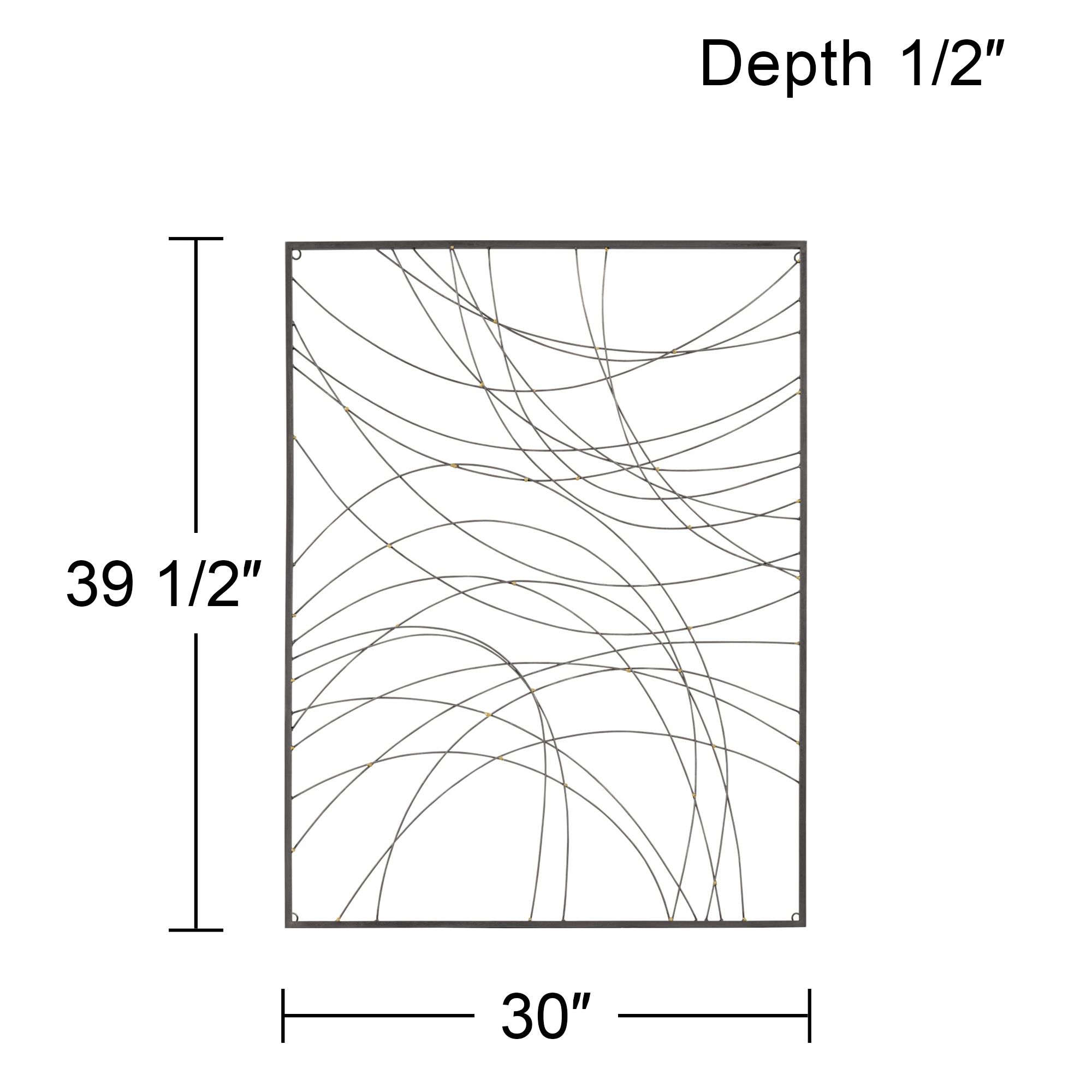 Vassa 39 1/2" High Black Wire Rectangular Metal Wall Art