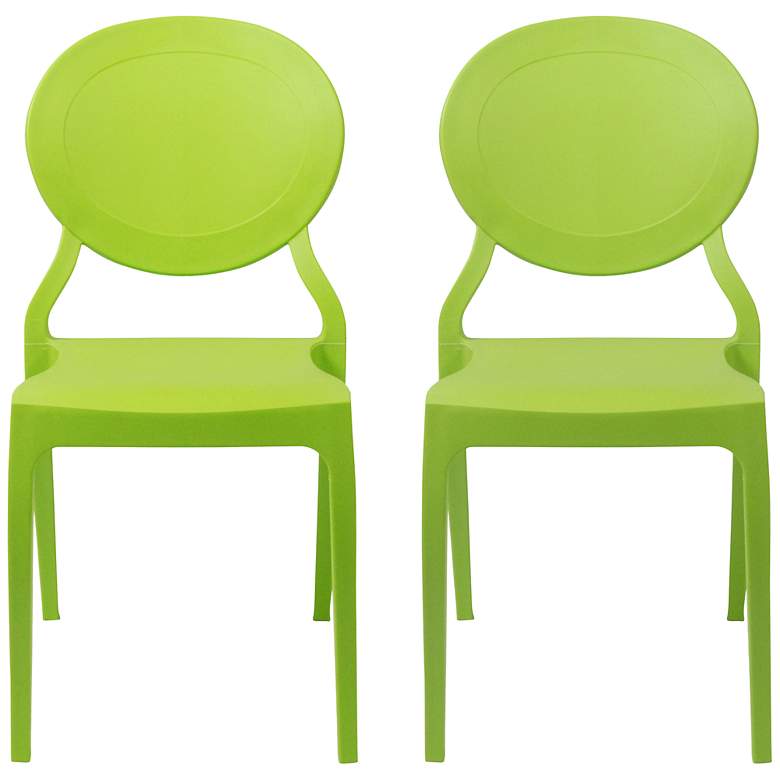 Image 1 Vasska Green Molded Side Chair Set of 2