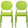 Vasska Green Molded Side Chair Set of 2