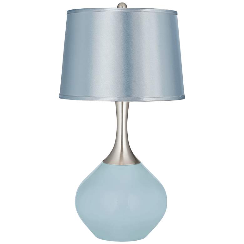 Image 1 Vast Sky Satin Pale Blue Shade Spencer Table Lamp
