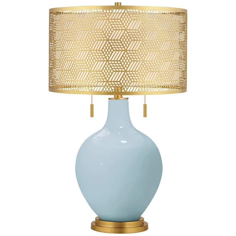 Image 1 Vast Sky Toby Brass Metal Shade Table Lamp