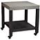 Vaughan Dark Gray Concrete and Coffee Bean Counter Table