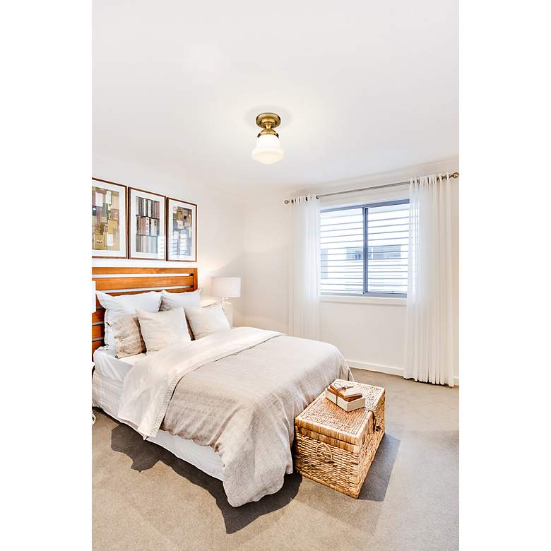 Image 4 Vaughn 10 1/2" Wide Heritage Brass Ceiling Light more views