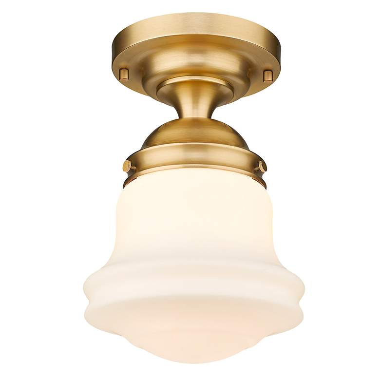 Image 6 Vaughn 10 1/2" Wide Heritage Brass Ceiling Light more views