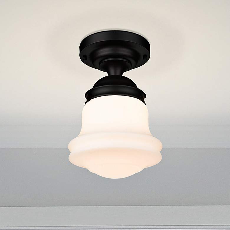 Image 2 Vaughn 10 1/2" Wide Matte Black Ceiling Light