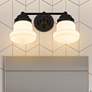 Vaughn 15 1/2" Wide Matte Black 2-Light Wall Sconce in scene