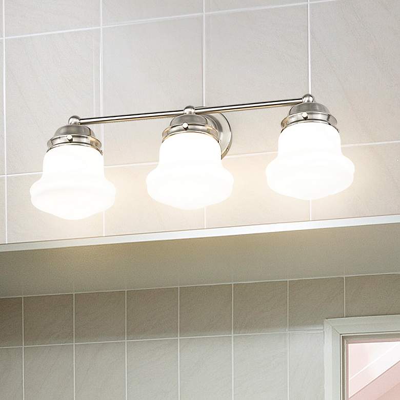 Image 1 Vaughn 22 1/2" Wide Brushed Nickel 3-Light Vanity Bath Light