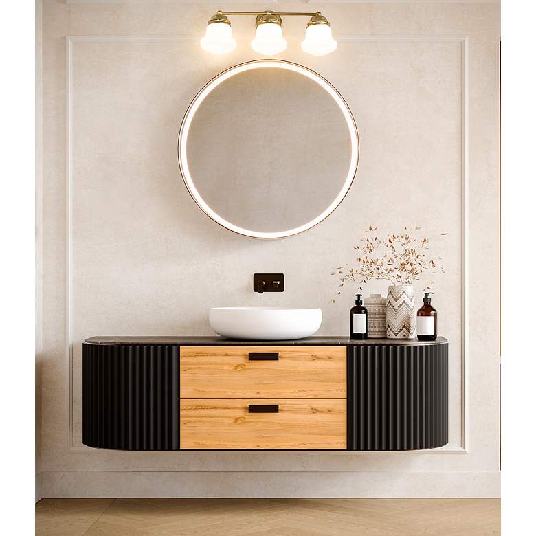Image 4 Vaughn 22 1/2" Wide Luxe Gold 3-Light Bath Light more views