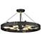 Vaughn 22 1/2" Wide Matte Black Brass 6-Light Ceiling Light