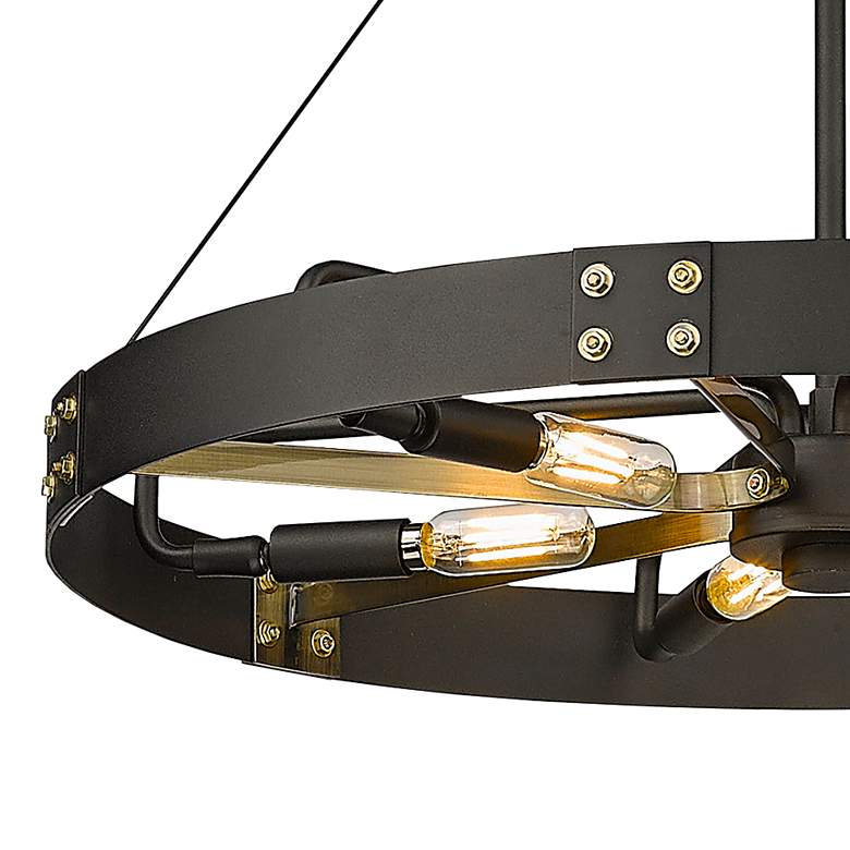 Image 4 Vaughn 22 1/2" Wide Natural Black 6-Light Chandelier With Aged Brass more views