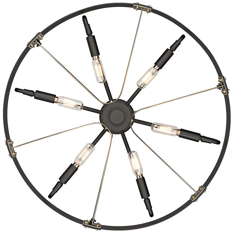 Image 5 Vaughn 22 1/2" Wide Natural Black 6-Light Chandelier With Aged Brass more views