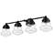 Vaughn 31 1/2" Wide Matte Black 4-Light Vanity Bath Light