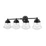 7_Vaughn 31 1/2" Wide Matte Black 4-Light Vanity Bath Light more views