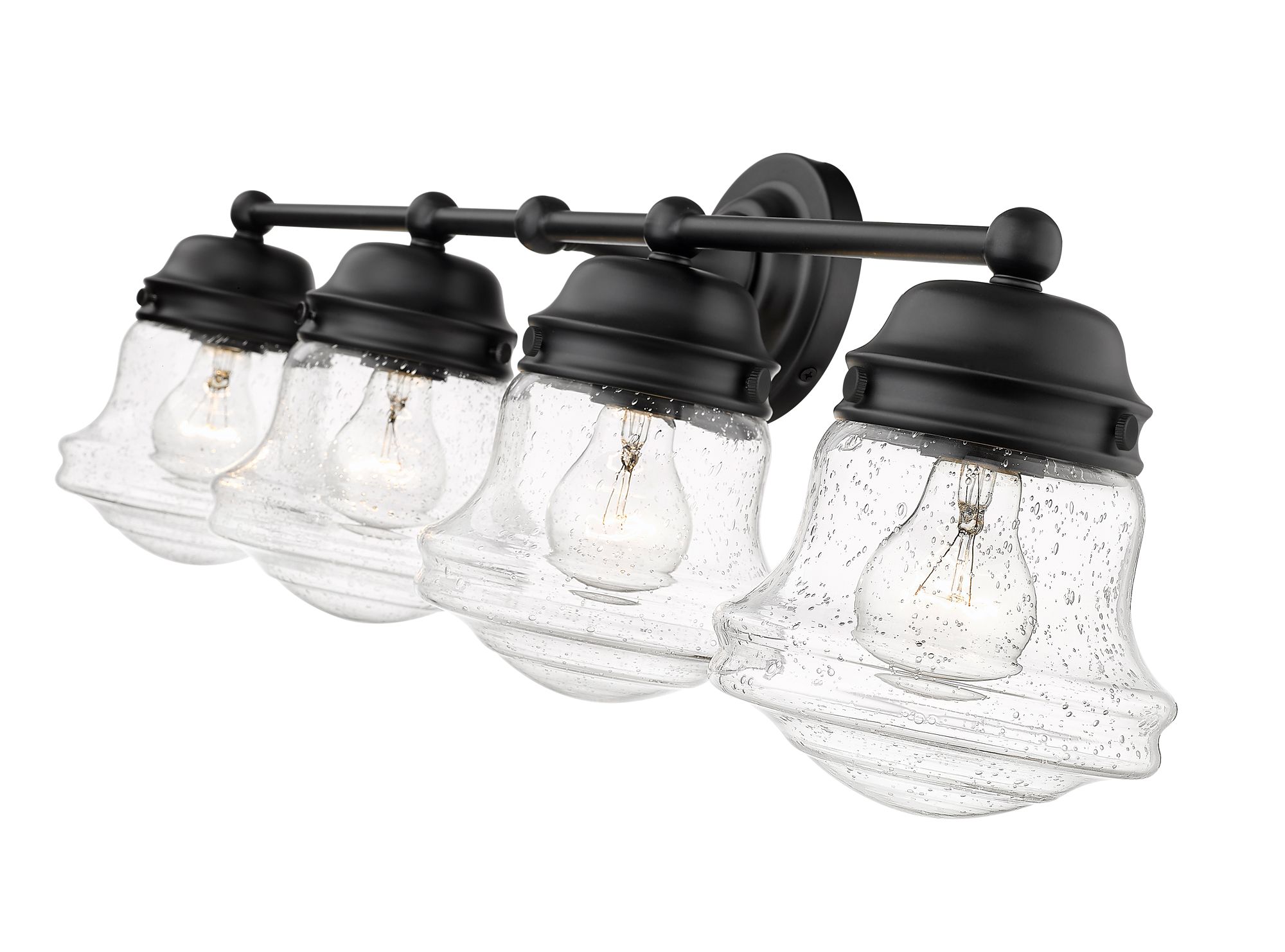 Vaughn 31 1/2" Wide Matte Black 4-Light Vanity Bath Light in scene