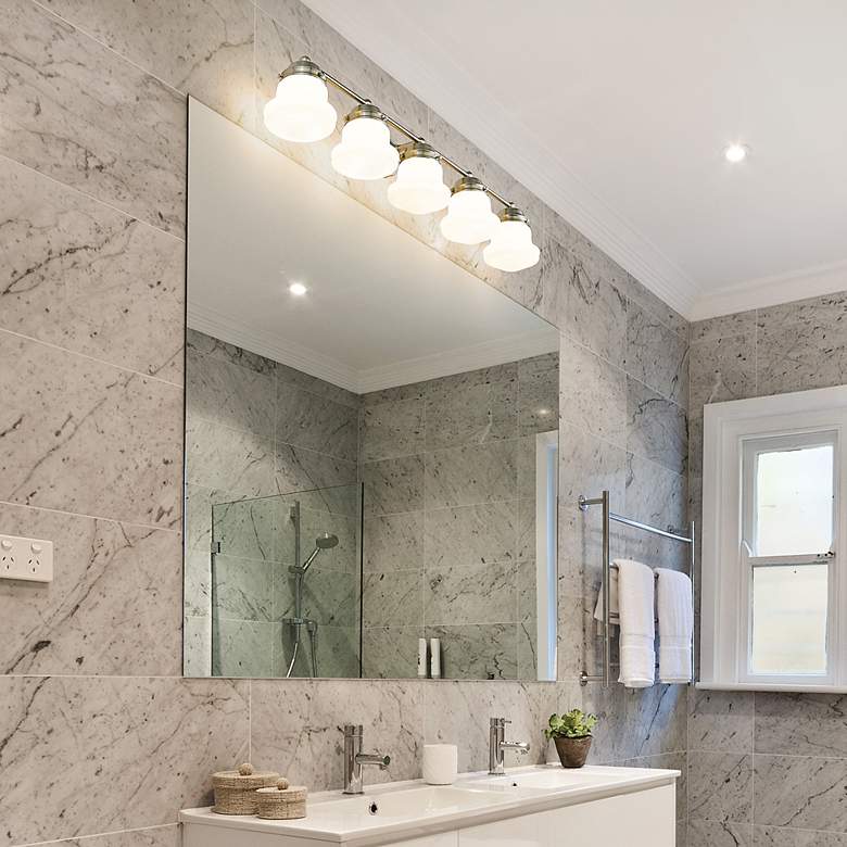 Image 3 Vaughn 40 3/4" Wide Brushed Nickel 5-Light Vanity Bath Light more views