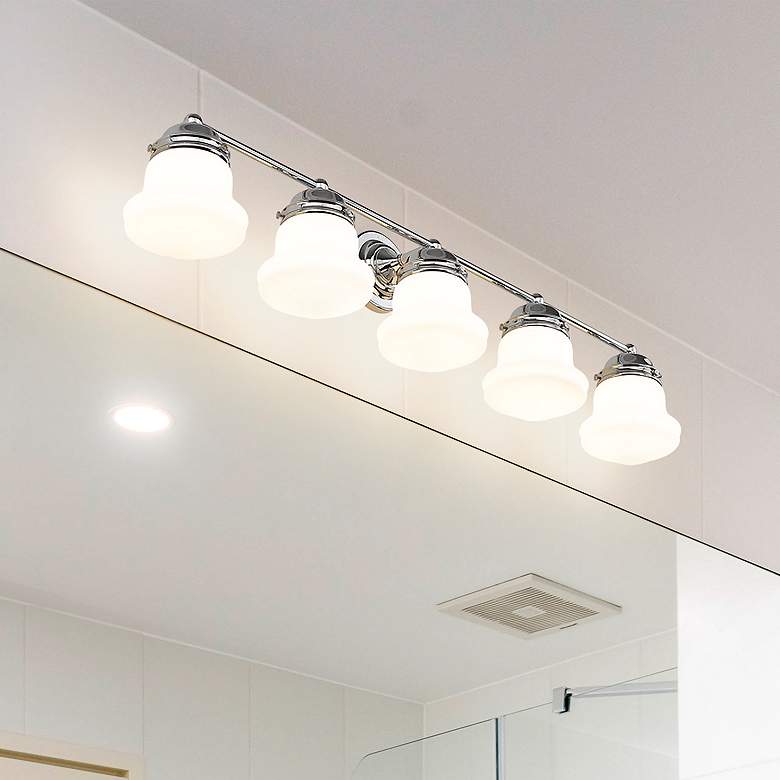 Image 1 Vaughn 40 3/4" Wide Chrome 5-Light Vanity Bath Light