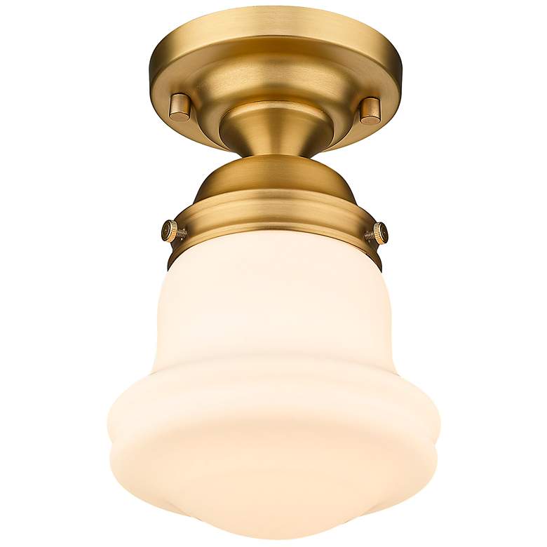 Image 7 Vaughn 6" Wide Heritage Brass Ceiling Light more views