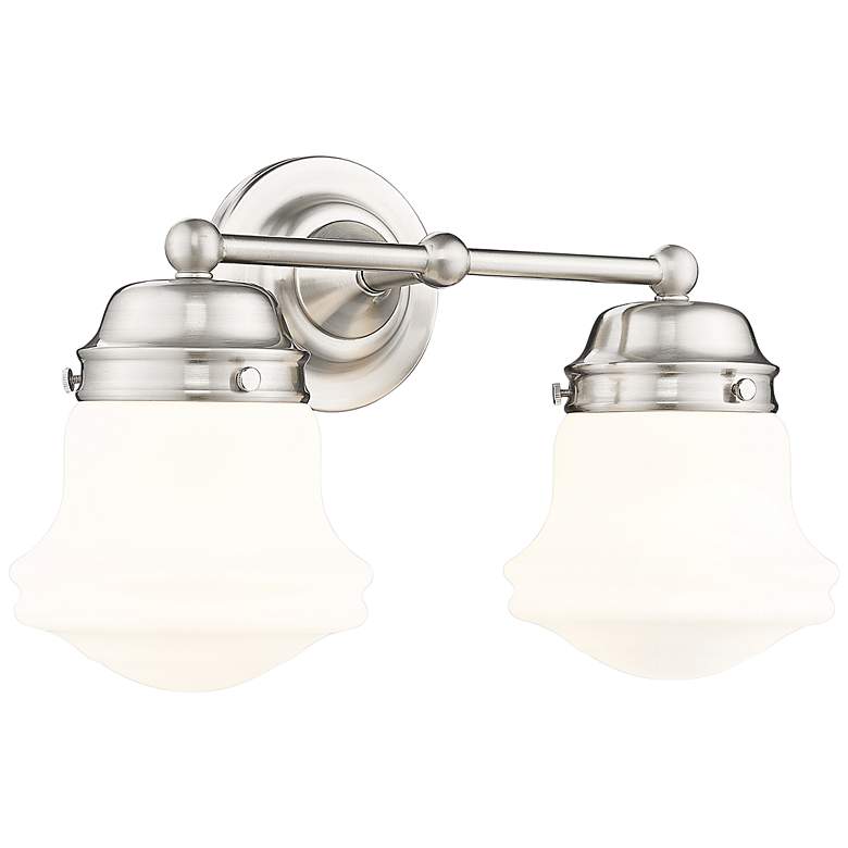 Image 3 Vaughn 9 1/2" High Brushed Nickel 2-Light Wall Sconce