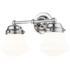 Vaughn 9 1/2" High Chrome and Opal Glass 2-Light Wall Sconce