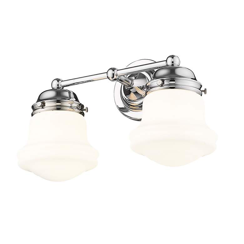 Image 5 Vaughn 9 1/2" High Chrome and Opal Glass 2-Light Wall Sconce more views
