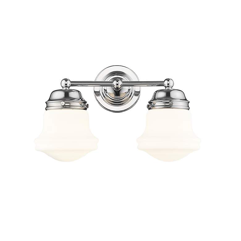 Image 6 Vaughn 9 1/2" High Chrome and Opal Glass 2-Light Wall Sconce more views