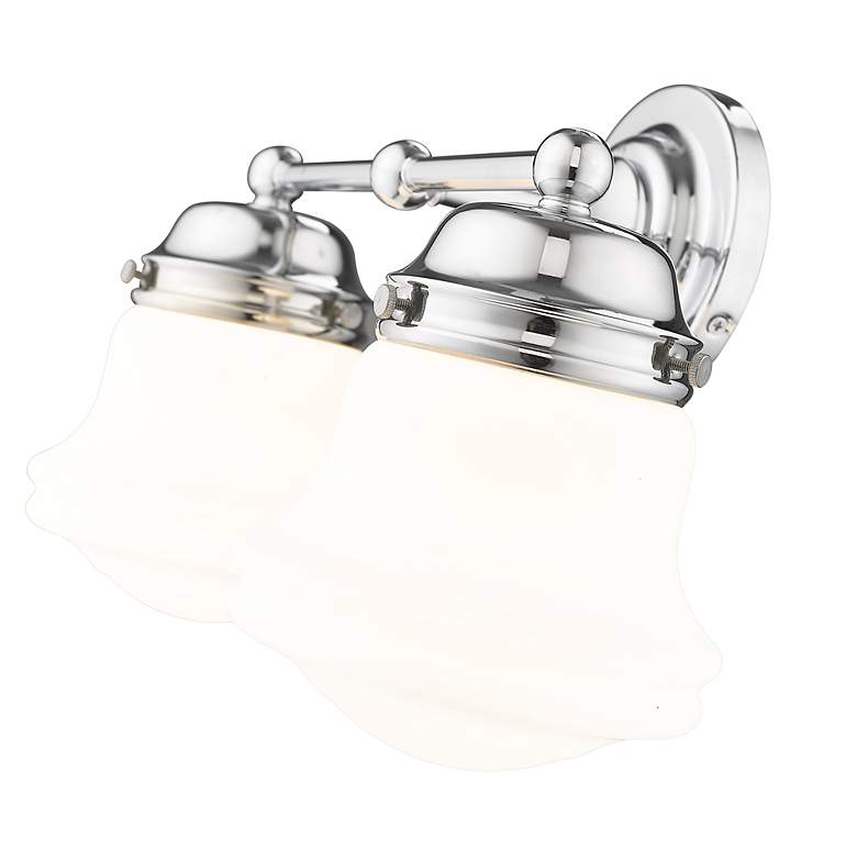 Image 7 Vaughn 9 1/2" High Chrome and Opal Glass 2-Light Wall Sconce more views