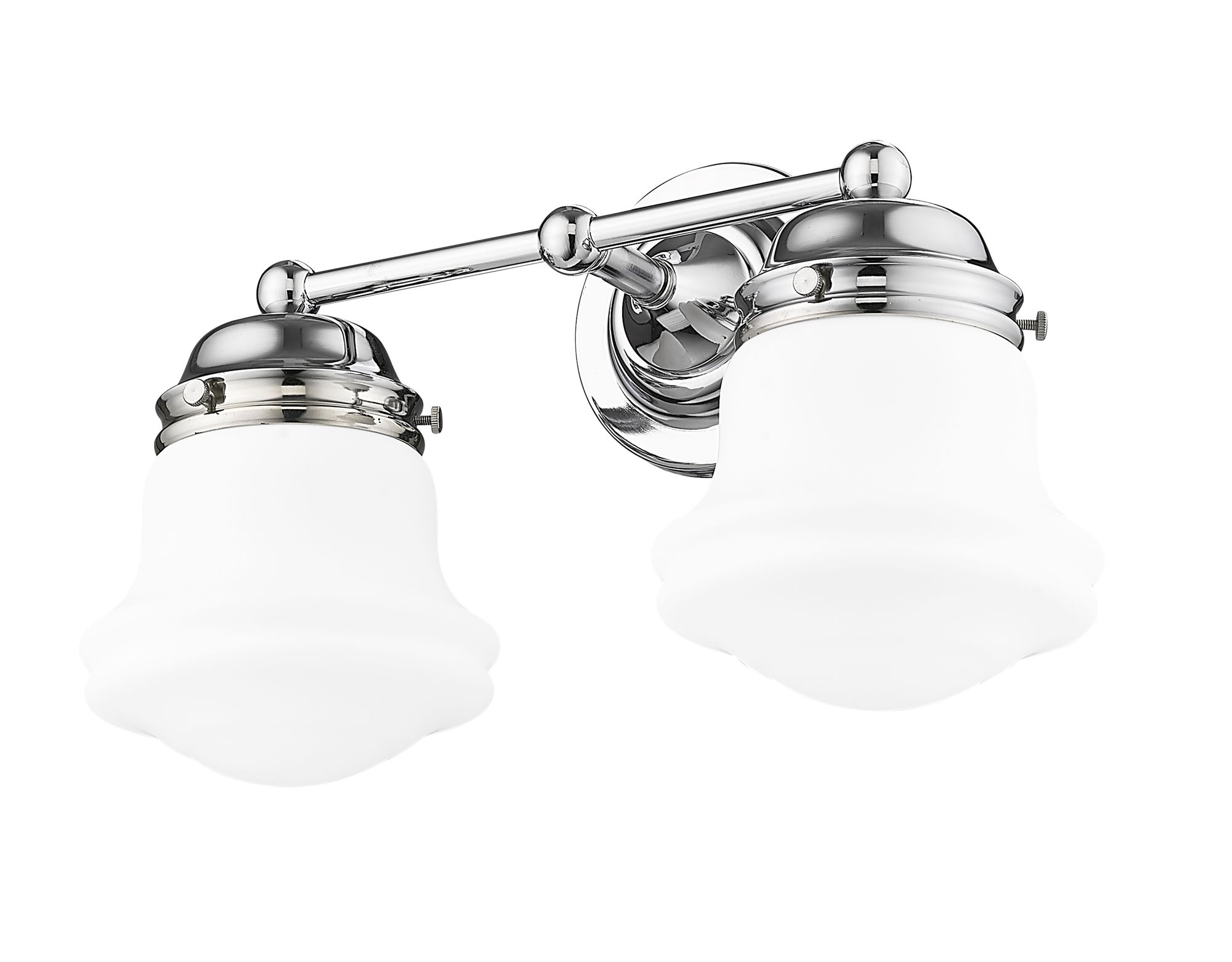 Vaughn 9 1/2" High Chrome and Opal Glass 2-Light Wall Sconce
