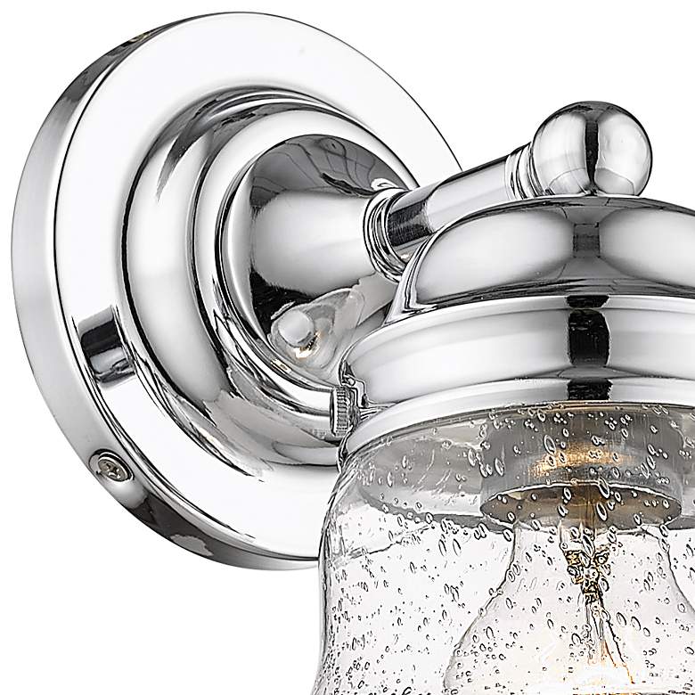 Image 4 Vaughn 9 1/2" High Chrome and Seedy Glass Wall Sconce more views