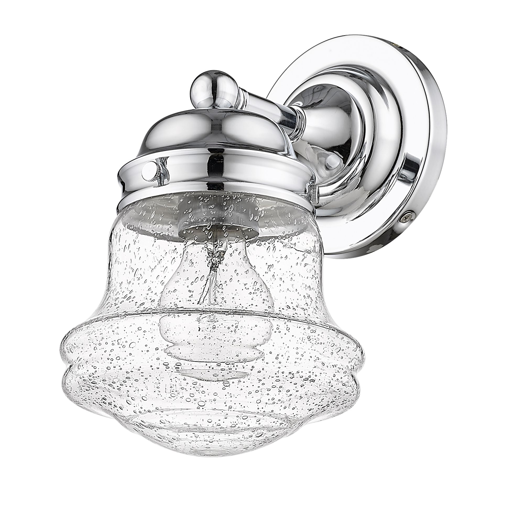 Vaughn 9 1/2" High Chrome and Seedy Glass Wall Sconce in scene