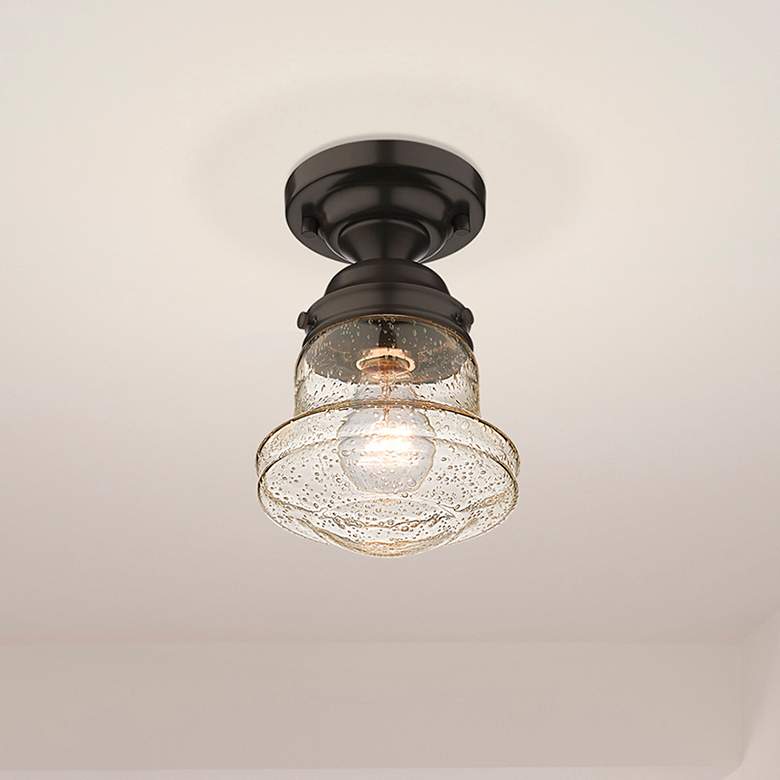 Image 1 Vaughn by Z-Lite Bronze 1 Light Flush Mount