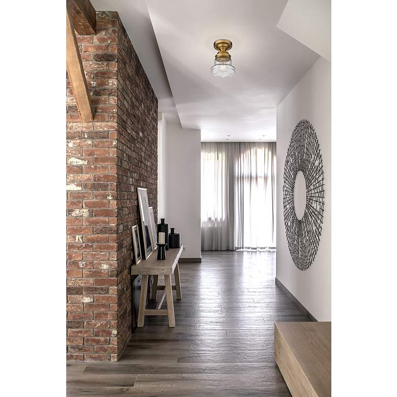 Image 3 Vaughn by Z-Lite Heritage Brass 1 Light Flush Mount more views