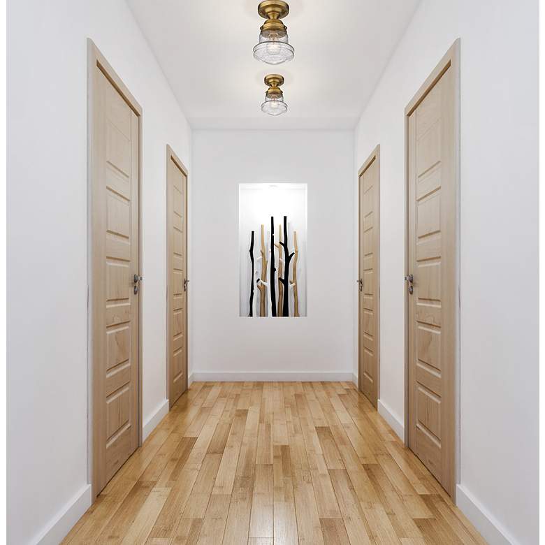Image 4 Vaughn by Z-Lite Heritage Brass 1 Light Flush Mount more views