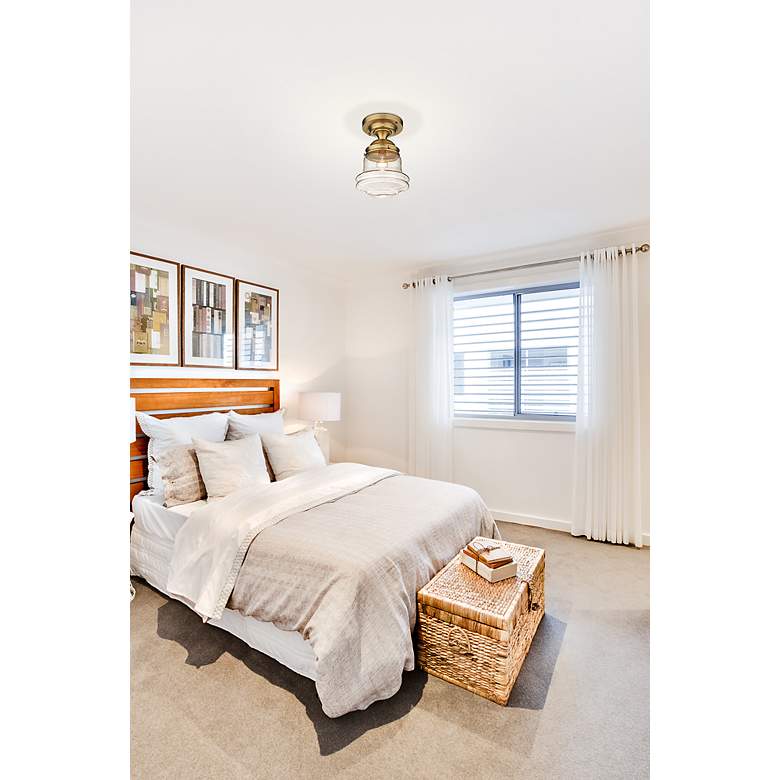 Image 3 Vaughn by Z-Lite Heritage Brass 1 Light Flush Mount more views