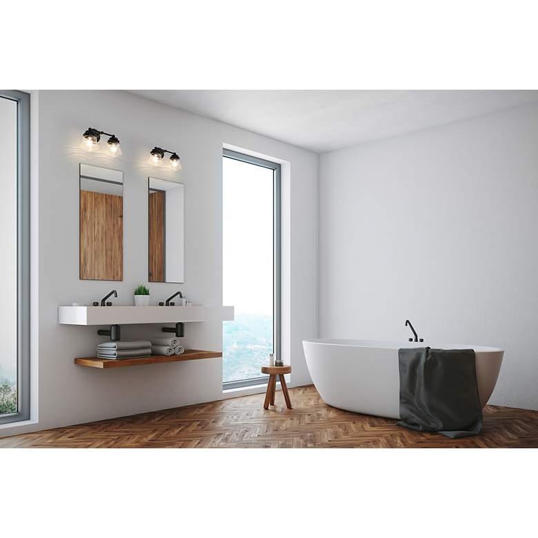 Vaughn by Z-Lite Matte Black 15.5 inch 2 Light Vanity - #745R3 | Lamps Plus