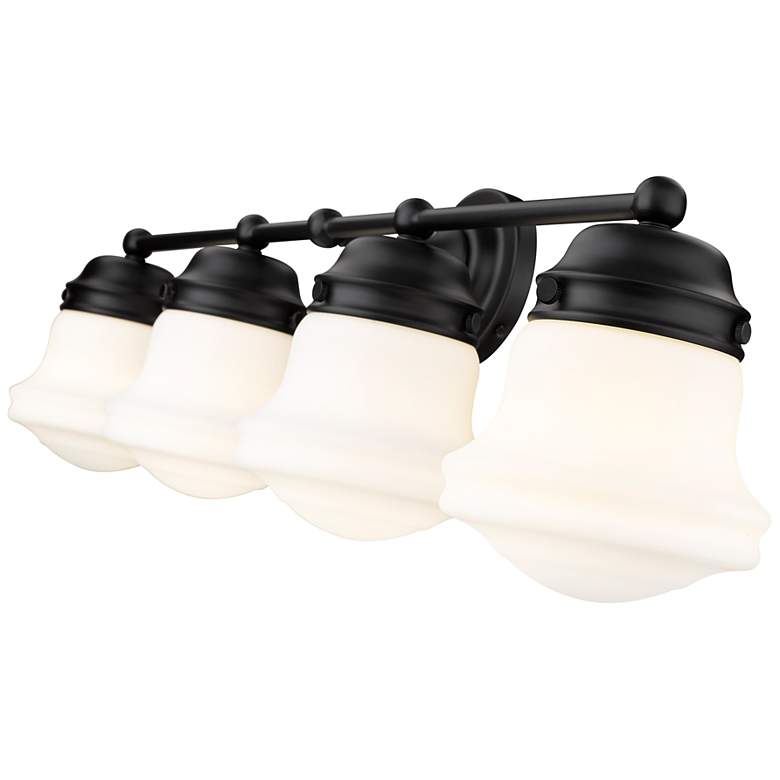 Matte Black 4-Light Bathroom Vanity Fixture - #752R3 | Lamps Plus