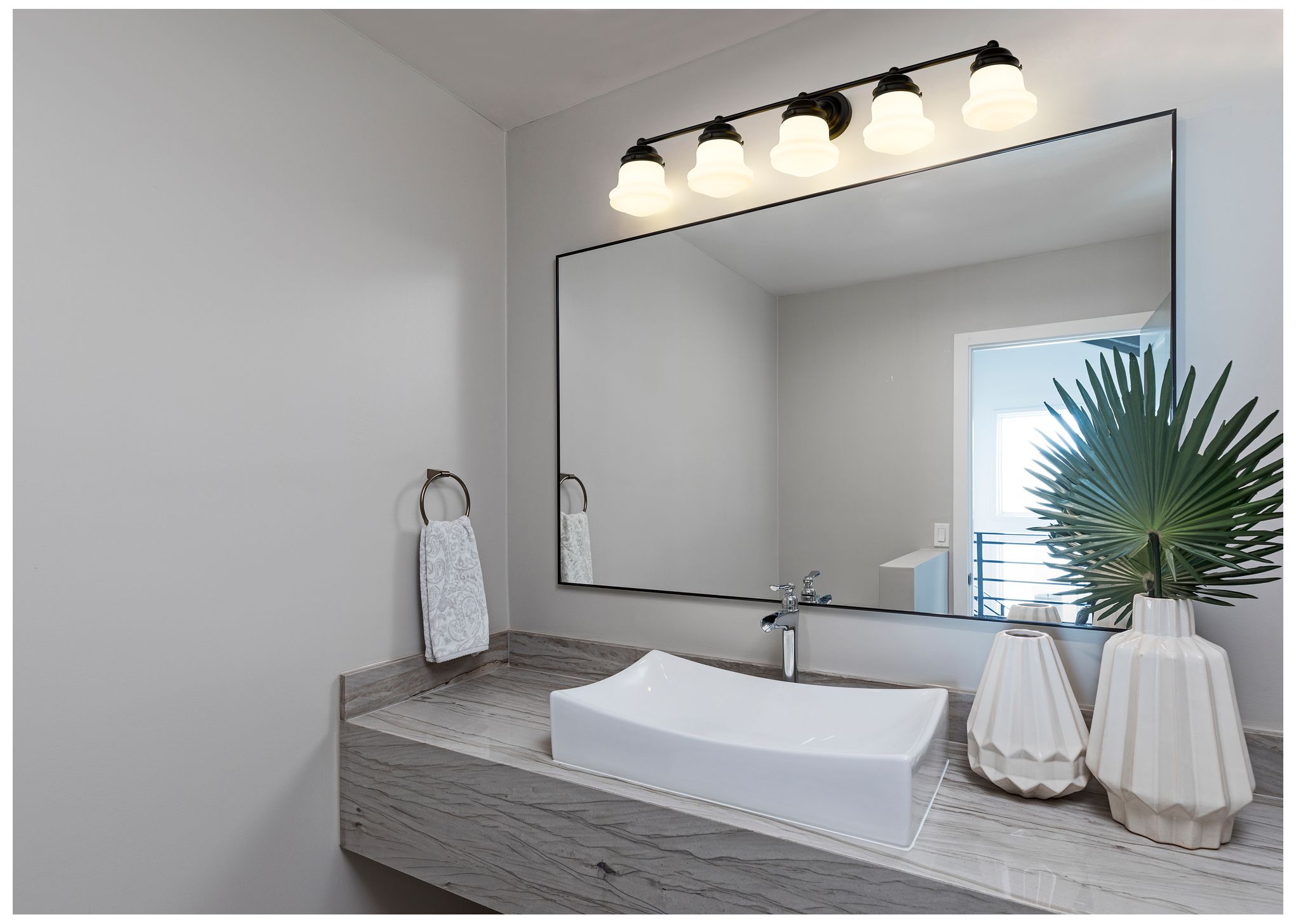 Image 4 Vaughn by Z-Lite Matte Black 40.75 inch 5 Light Vanity more views