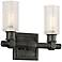 Vault 11" Wide Aged Pewter Iron 2-Light Wall Sconce