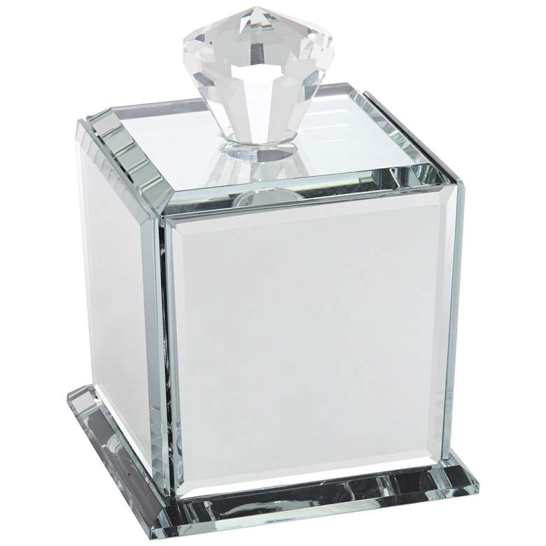 Vavi 5 1/4&quot; High Clear Glass Jewelry Box with Lid