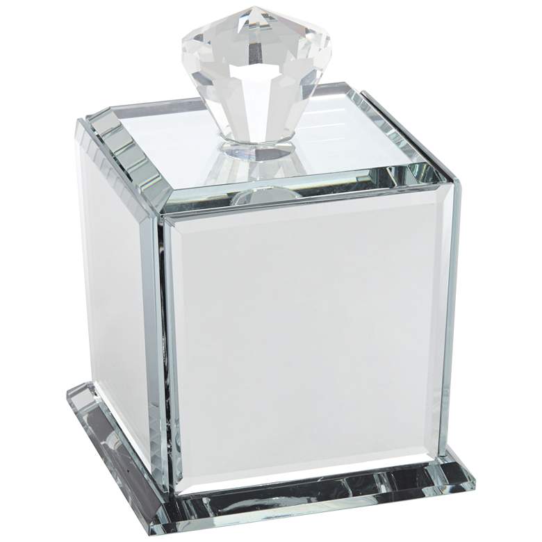 Image 1 Vavi 5 1/4 inch High Clear Glass Jewelry Box with Lid