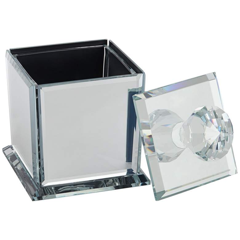 Vavi 5 1/4&quot; High Clear Glass Jewelry Box with Lid more views