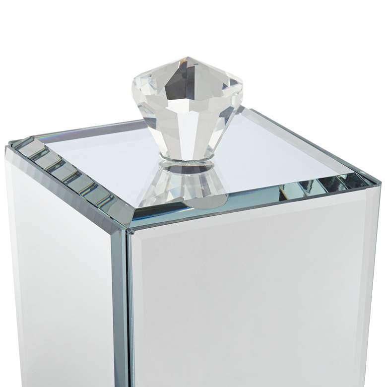 Vavi 6 1/4&quot; High Clear Glass Jewelry Box with Lid more views