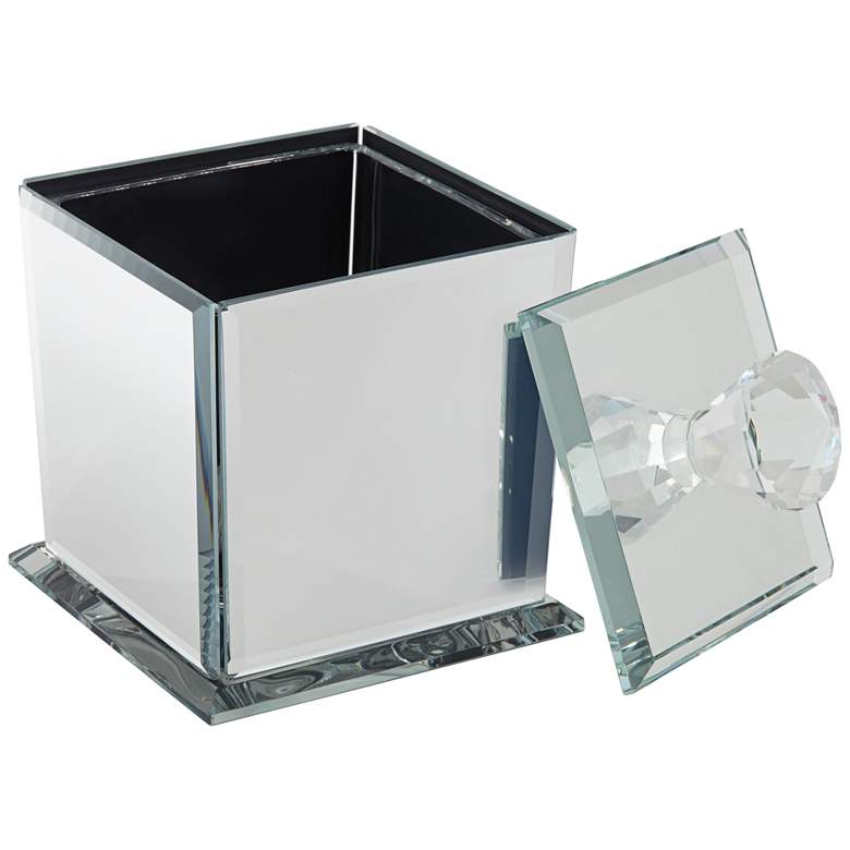 Vavi 6 1/4&quot; High Clear Glass Jewelry Box with Lid more views