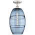 Vaz 10" Wide Satin Nickel with Blue Glass Ceiling Light