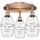 Vaz 17 3/4" Wide Antique Copper 3-Light Ceiling Light