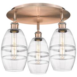 Vaz 17 3/4" Wide Antique Copper 3-Light Ceiling Light